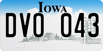 IA license plate DVO043