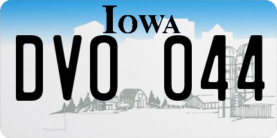 IA license plate DVO044