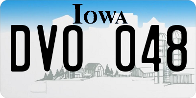 IA license plate DVO048