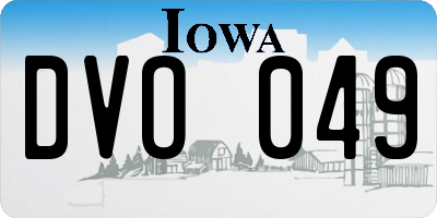 IA license plate DVO049