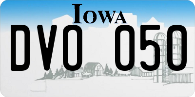IA license plate DVO050