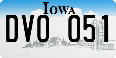 IA license plate DVO051