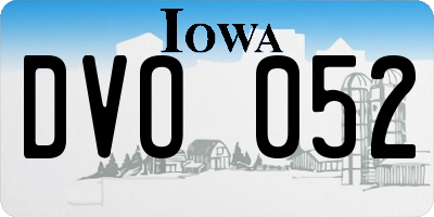IA license plate DVO052