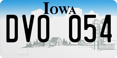 IA license plate DVO054