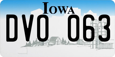 IA license plate DVO063