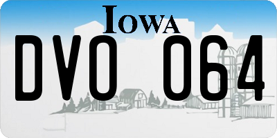 IA license plate DVO064
