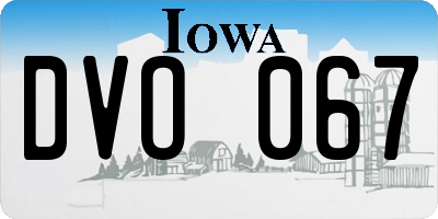 IA license plate DVO067