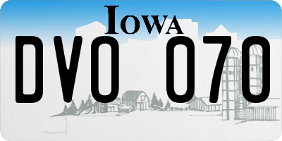 IA license plate DVO070