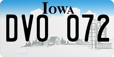 IA license plate DVO072