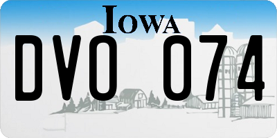IA license plate DVO074