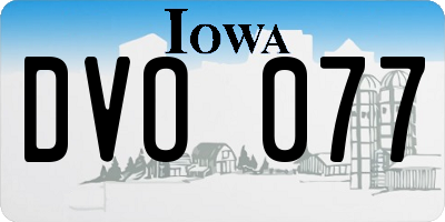 IA license plate DVO077