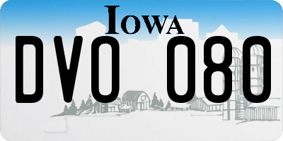 IA license plate DVO080
