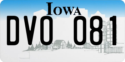 IA license plate DVO081