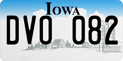 IA license plate DVO082