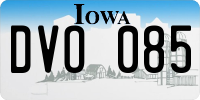 IA license plate DVO085