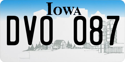 IA license plate DVO087