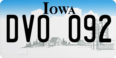 IA license plate DVO092