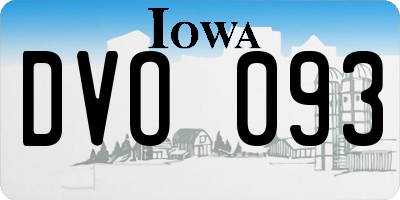IA license plate DVO093