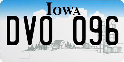 IA license plate DVO096