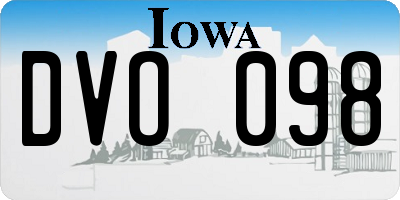 IA license plate DVO098