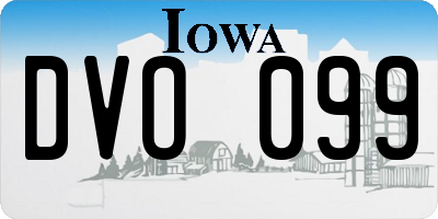 IA license plate DVO099
