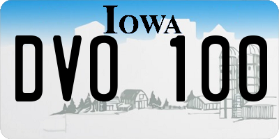 IA license plate DVO100