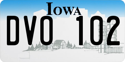IA license plate DVO102