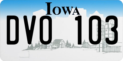 IA license plate DVO103