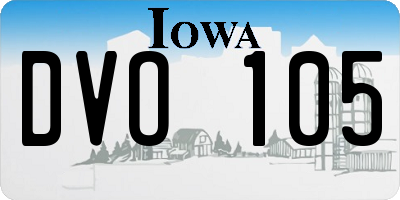 IA license plate DVO105