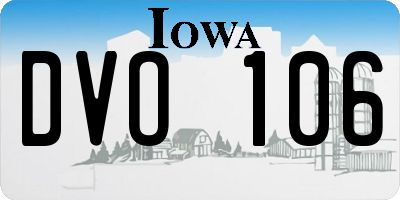 IA license plate DVO106