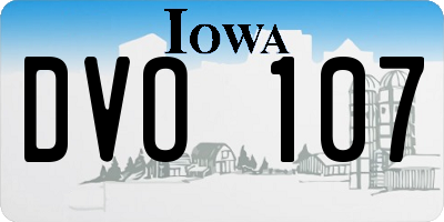 IA license plate DVO107