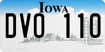 IA license plate DVO110