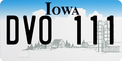 IA license plate DVO111