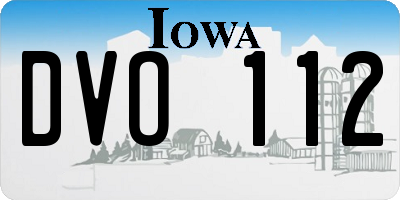 IA license plate DVO112