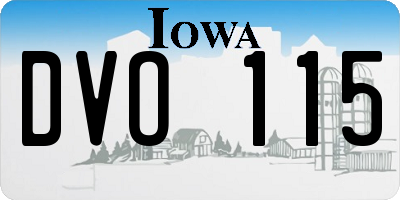 IA license plate DVO115
