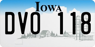 IA license plate DVO118