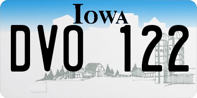 IA license plate DVO122
