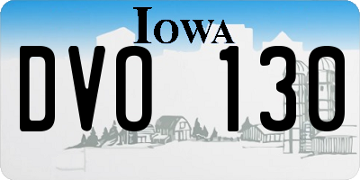 IA license plate DVO130