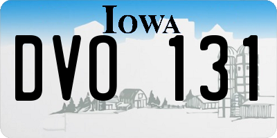 IA license plate DVO131