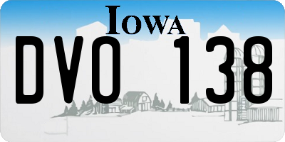 IA license plate DVO138