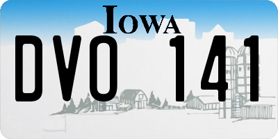 IA license plate DVO141