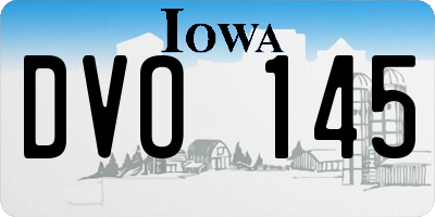IA license plate DVO145