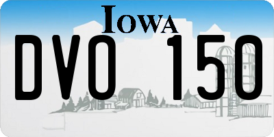 IA license plate DVO150