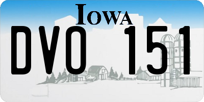 IA license plate DVO151