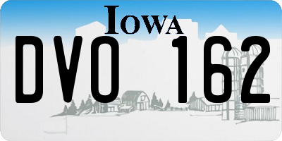 IA license plate DVO162
