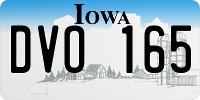 IA license plate DVO165
