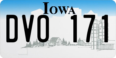 IA license plate DVO171