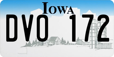IA license plate DVO172