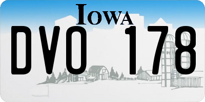 IA license plate DVO178