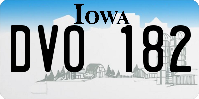 IA license plate DVO182